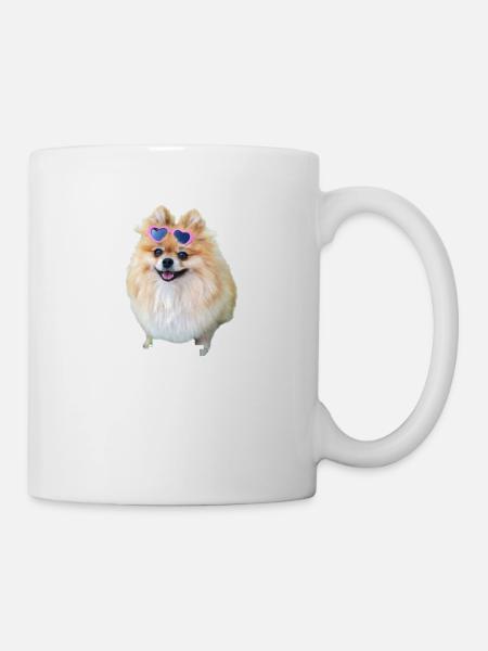 Lustiger Zwerg Spitz Hund Geschenke Süßer kleiner - Tasse - Weiß