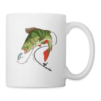 Perch pêcheur perch avec Wobbler - Mug blanc - blanc - Droite