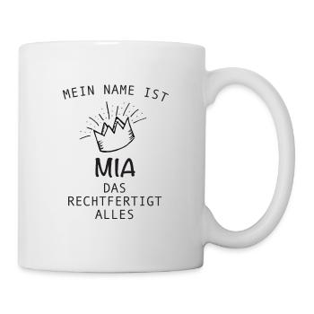 Mia Geschenk Name Geschenkidee Vorname - Tasse - Weiß - Rechts