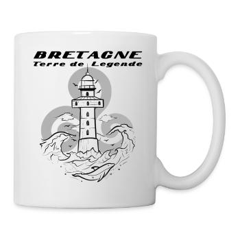 Bretagne terre de légende - Mug blanc - blanc - Droite