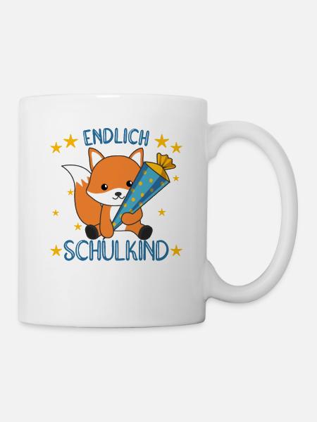 Kindergarten Fuchs Schule Kinder Schultüte süß - Tasse - Weiß