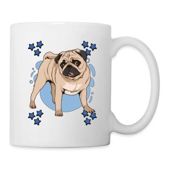 Mops Pug Blue Design - Mug blanc - blanc - Droite