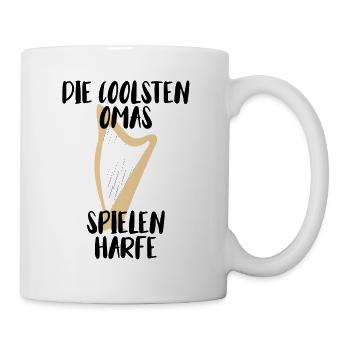 Harfe Geschenk Musikinstrument Musiker Zupfen - Tasse - Weiß - Rechts