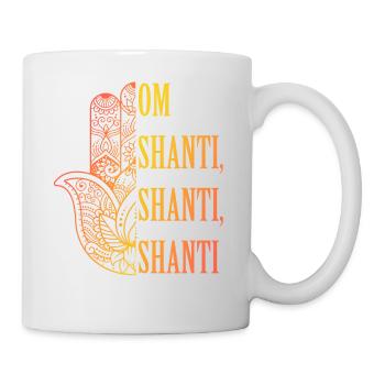 Om Shanti Hamsa Spirituelles Friedensdesign - Tasse - Weiß - Rechts