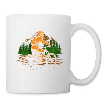 Spend more time on trails - MTB Mountainbike - Mug - white - Right