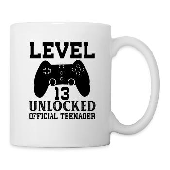 13th Birthday Level 13 Unlocked for Gamer Official - Mug blanc - blanc - Droite