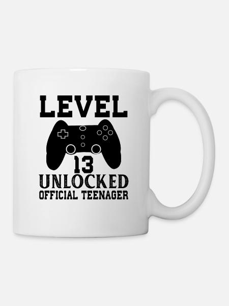 13th Birthday Level 13 Unlocked for Gamer Official - Mug blanc - blanc