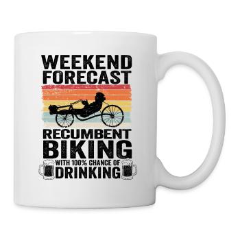Liegefahrrad Bier Spruch Lustig Hobby Liegerad - Tasse - Weiß - Rechts