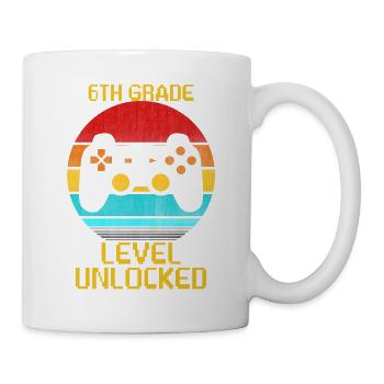 6. Klasse freigeschaltet - Tasse - Weiß - Rechts