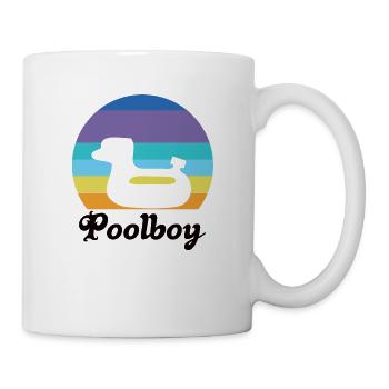 Poolboy Pool Bademeister Schwimmen - Tasse - Weiß - Rechts