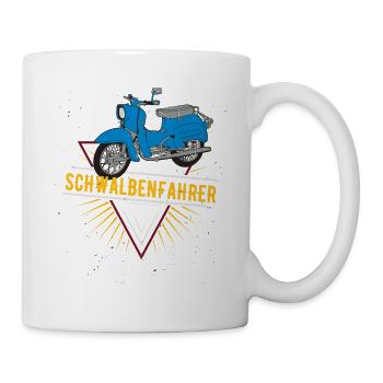 Schwalbenfahrer Simson Schwalbe Kult Roller DDR - Tasse - Weiß - Rechts