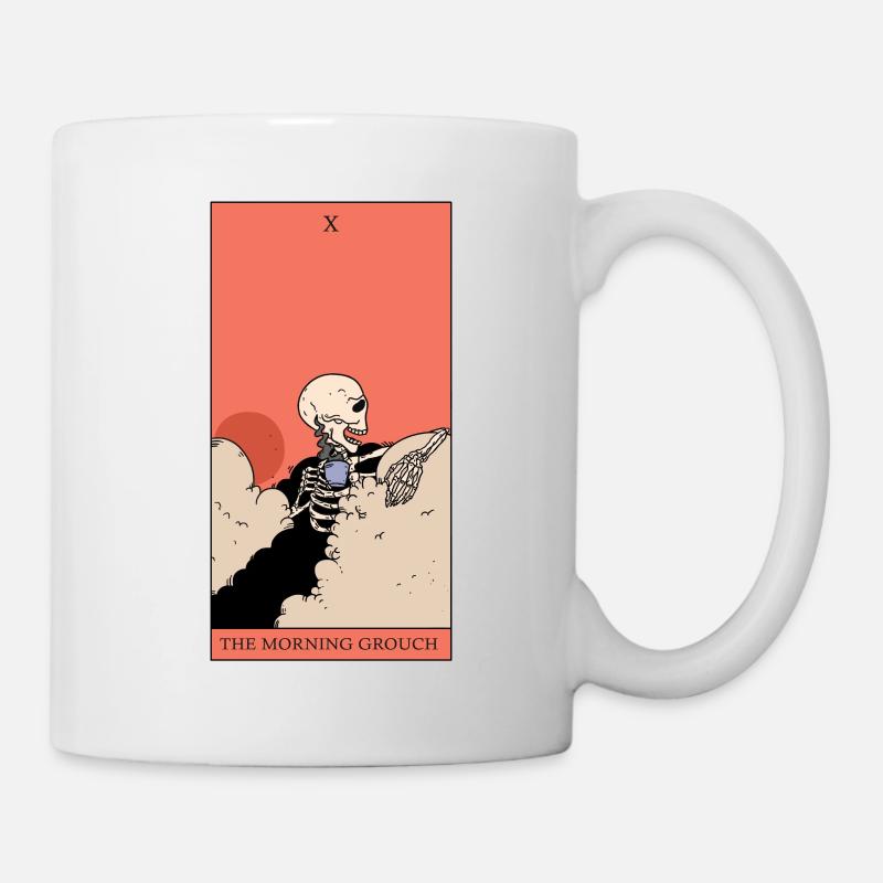 Morgenmuffel Tarotkarte Okkulte Geschenkidee - Tasse - Weiß