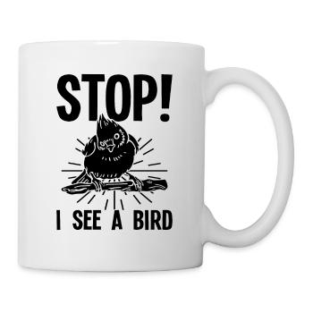 Vogelbeobachter Vogelbeobachtung Ornithologe - Tasse - Weiß - Rechts