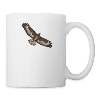 Mäusebussard I Greifvogel Bussard Motiv für - Tasse - Weiß - Rechts