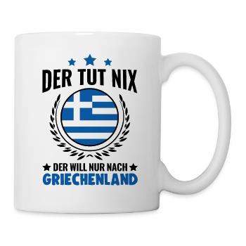 Der tut nix Der will nur nach Griechenland Kreta - Tasse - Weiß - Rechts