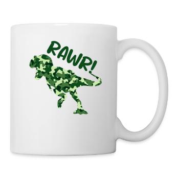 Kinder Camo T-Rex Rawr! Tarnen Dinosaurier Geschenk - Tasse - Weiß - Rechts