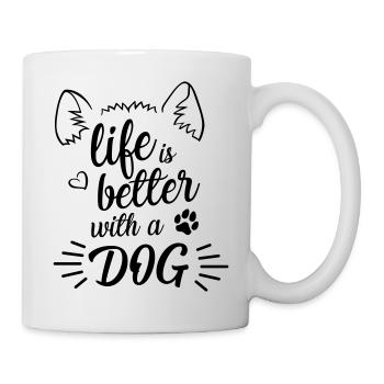 Life is better with a dog - Mug blanc - blanc - Droite