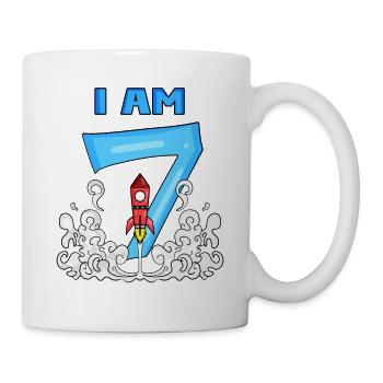 7th Birthday - Astronaut Boys Children's Birthday - Mug - white - Right