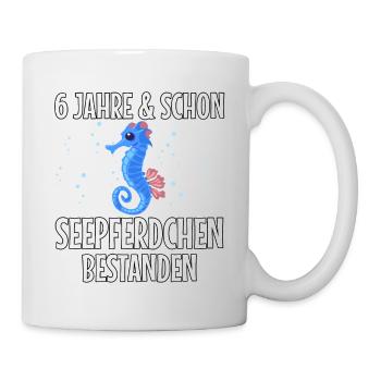 6 Jahre Seepferdchen bestanden Schwimmabzeichen - Tasse - Weiß - Rechts