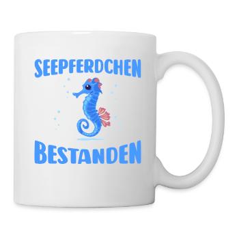 Seepferdchen bestanden Schwimm Abzeichen Kinder - Tasse - Weiß - Rechts