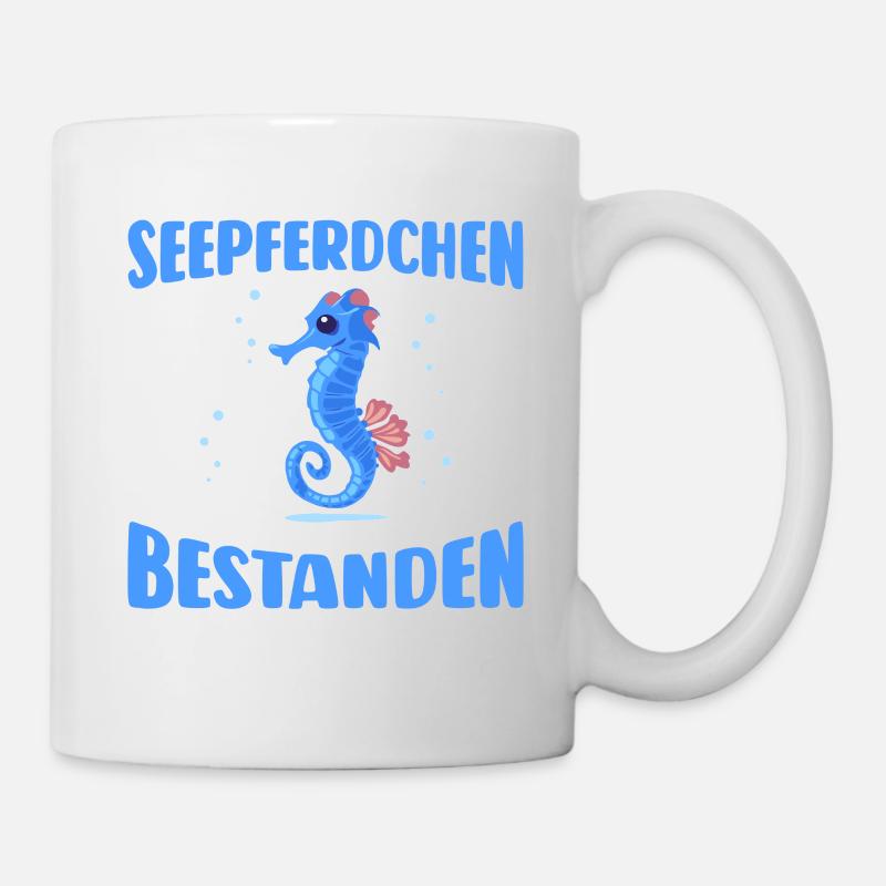 Seepferdchen bestanden Schwimm Abzeichen Kinder - Tasse - Weiß