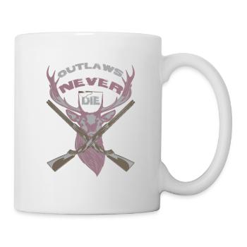 Outlaws Never Die Gift for dad lover hunting - Tasse - Weiß - Rechts
