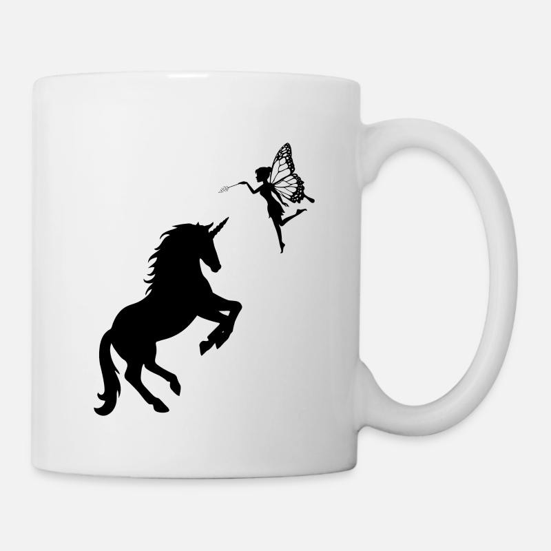 Fée Fées Elfes Mouches Licornes Magique Créature fabuleuse - Mug blanc - blanc