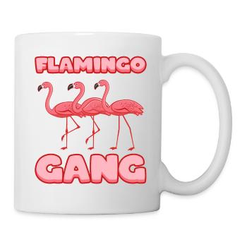 Flamingo Gang Malle Party Reisegruppe Damen - Tasse - Weiß - Rechts