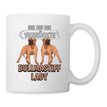 Bullmastiff Ich bin die verrückte Bullmastiff Lady - Tasse - Weiß - Rechts