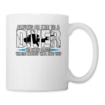 Plongée en apério vacances récif corallien plongeur - Mug blanc - blanc - Droite