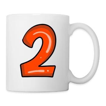 2 rot - Tasse - Weiß - Rechts