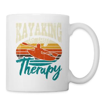 Kayaking Is My Therapy Kajak Kajakfahrer Kayak - Tasse - Weiß - Rechts