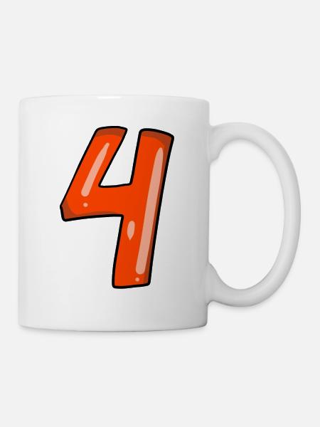 4 rouge - Mug blanc - blanc