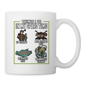 Angeln Fischen Fisch Lustig Angelrute Fischer - Tasse - Weiß - Rechts