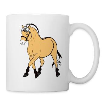 Cheval de fjord Poney - Mug blanc - blanc - Droite
