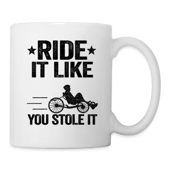 Liegefahrrad Lustig Liegerad Liegeradfahrer - Tasse - Weiß - Rechts