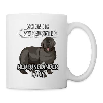 Neufundländer Die verrückte Neufundländer Lady - Tasse - Weiß - Rechts