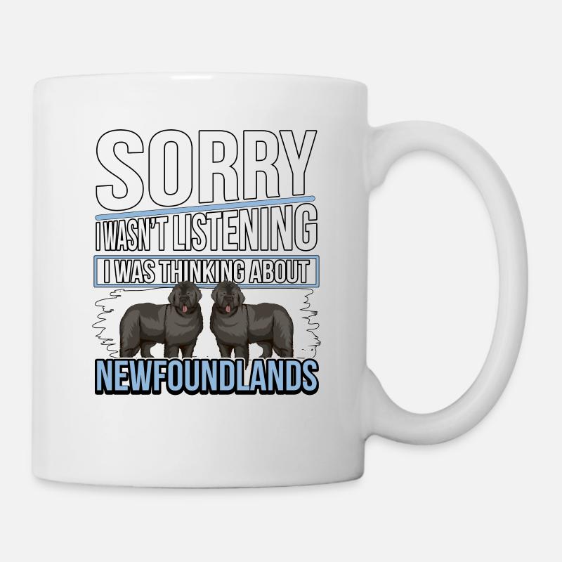 Terre-Neuve I Quoi Thinking About Newfoundlands - Mug blanc - blanc