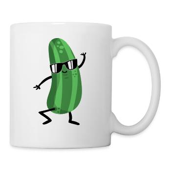 Essiggurken Männchen - Lustige Gurke - Tasse - Weiß - Rechts