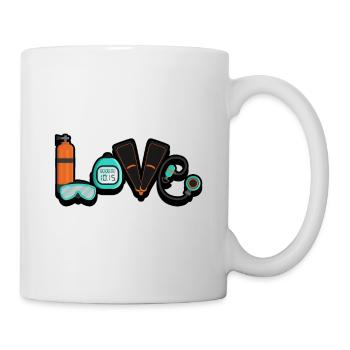 Plongée en apério vacances récif corallien plongeur - Mug blanc - blanc - Droite
