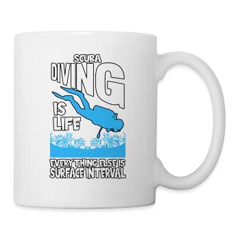 Plongée en apério vacances récif corallien plongeur - Mug blanc - blanc - Droite