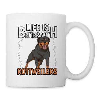 Rottweiler Life Is Better With Rottweilers - Mug blanc - blanc - Droite
