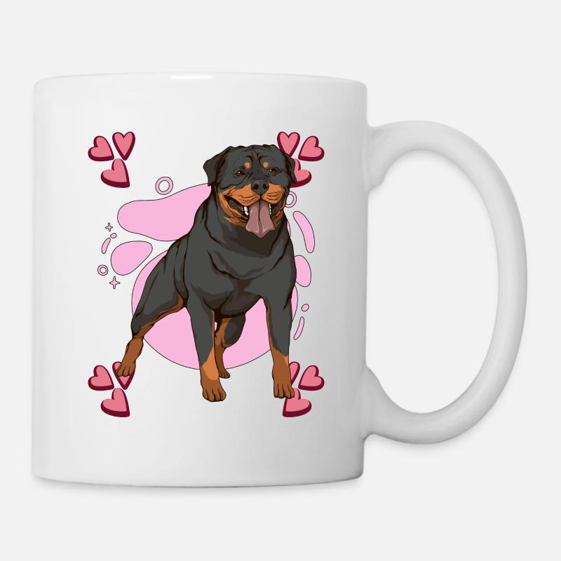 Rottweiler Heart Design - Tasse - Weiß
