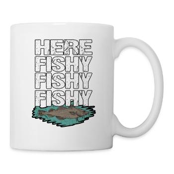 Angeln Fischen Fisch Lustig Angelrute Fischer - Tasse - Weiß - Rechts