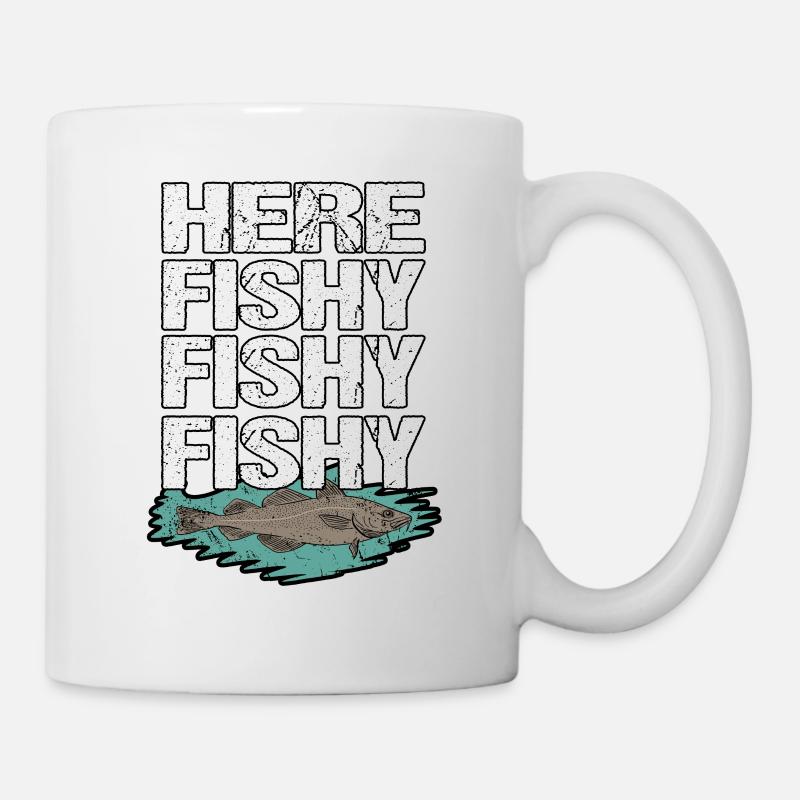 Pêche Pêche Poisson Drôle pêche - Mug blanc - blanc
