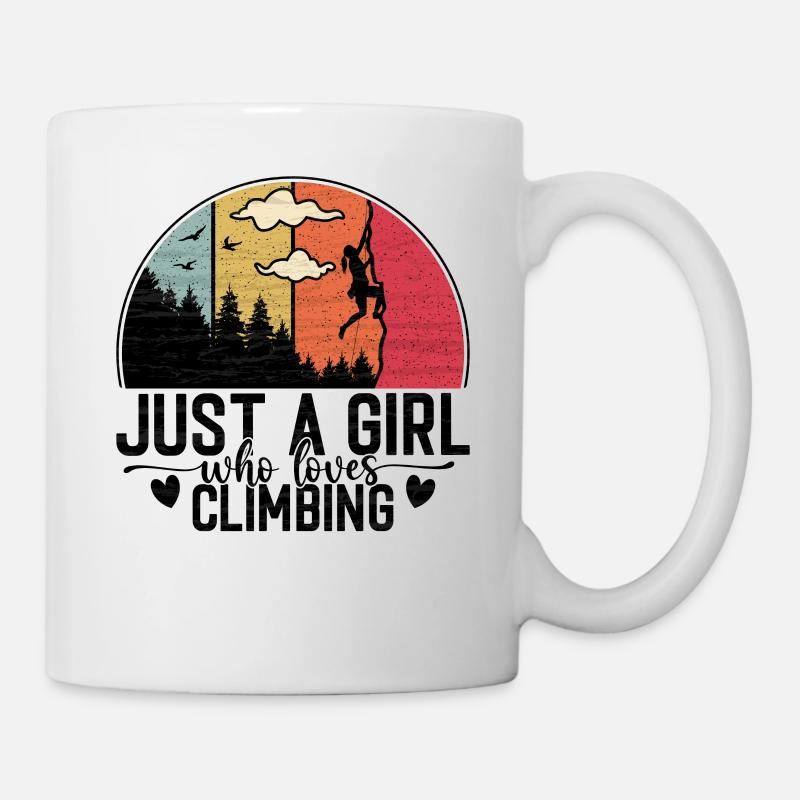 Nur ein Mädchen das klettern liebt- Kletterer Berg - Tasse - Weiß