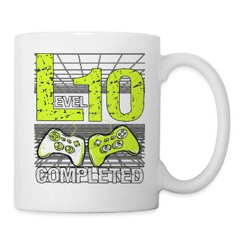 Kids Level 10 Year Gaming Birthday Young Gamers - Mug - white - Right