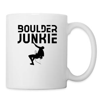 Boulder Junkie Bouldern Bouldererin Boulderer - Tasse - Weiß - Rechts
