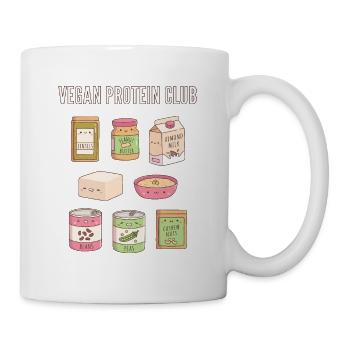 Cute Vegan Protein Club Food Doodles - Mug - white - Right
