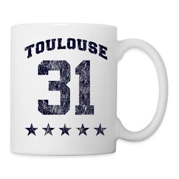 Toulouse 31, 5 étoiles Vintage. - Mug blanc - blanc - Droite
